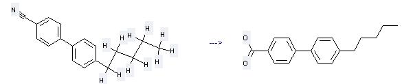 4-Cyano-4'-N-pentylbiphenyl can produce 4'-pentylbiphenyl-4-carboxylic acid.